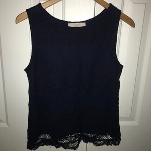 navy blue lace tank top